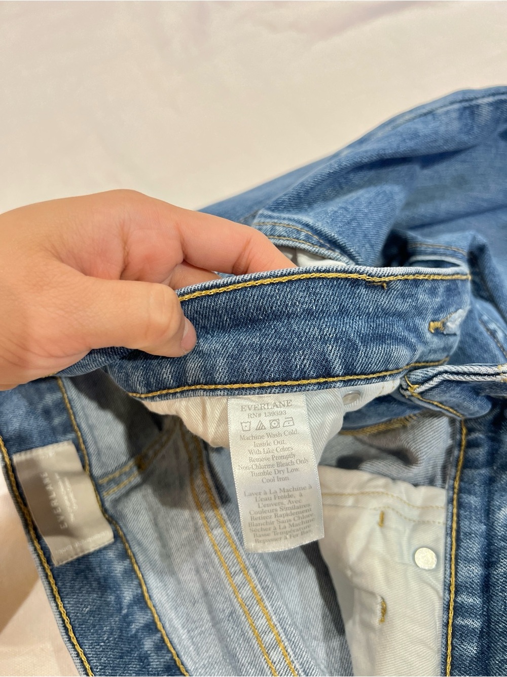 Everlane The Original Cheeky Jean High Rise Straight Ankle Crop Blue Denim Sz 28 - Picture 8 of 12